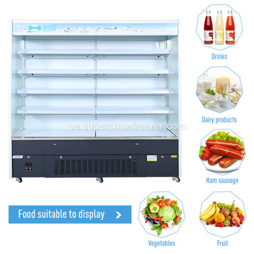 Multidäck display vegetabilisk kylare öppet kylskåp